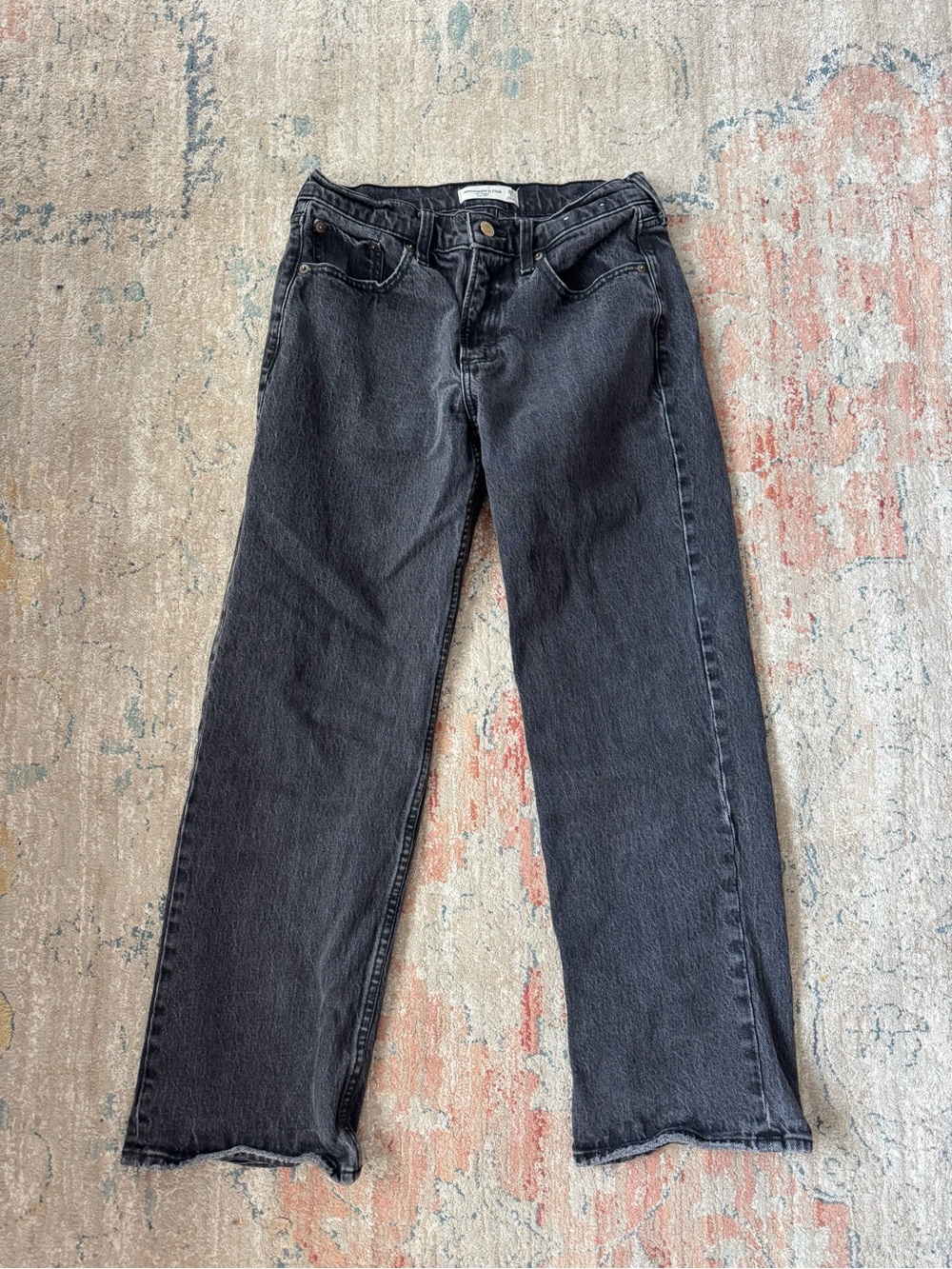 Abercrombie & Fitch Black Baggy Low Rise Jeans